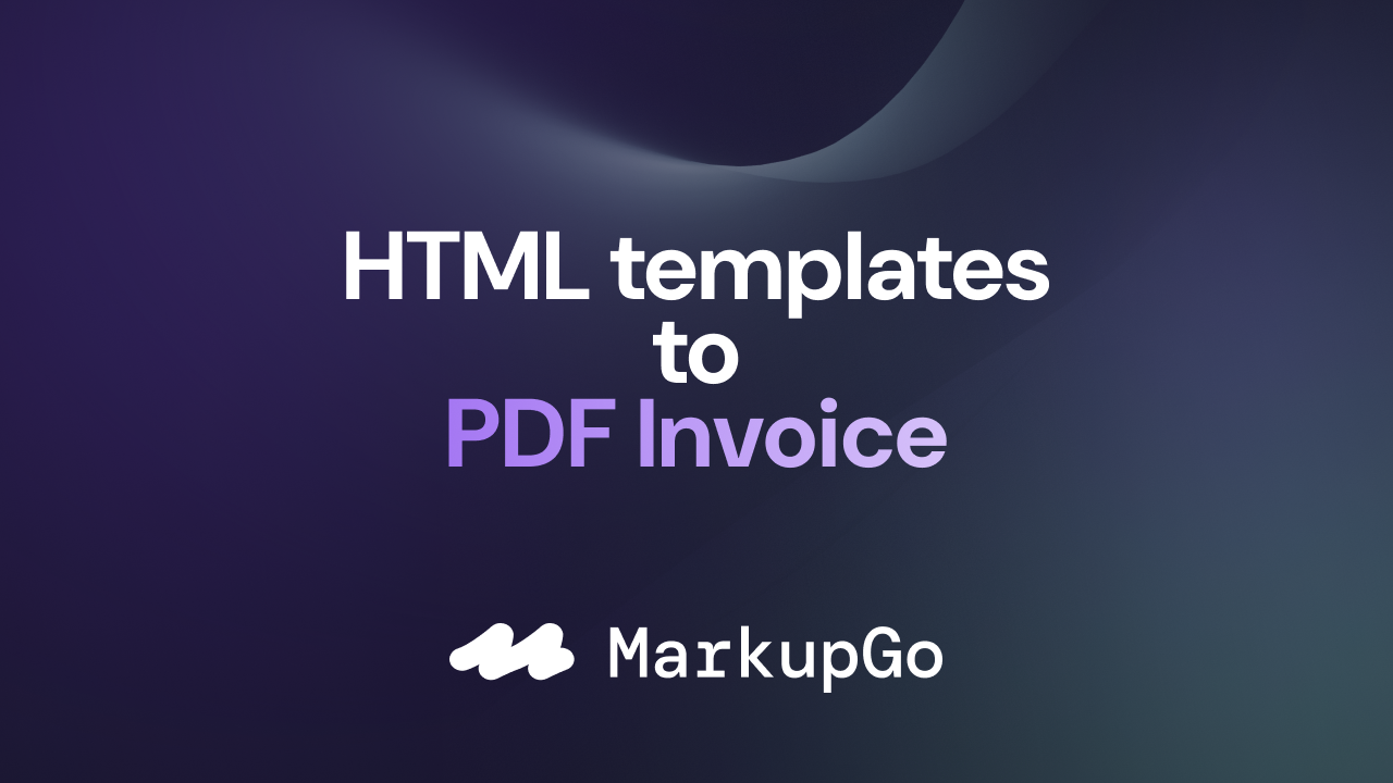 How to create PDF invoices with HTML templates